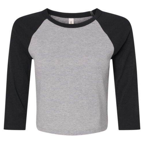 Women's Micro Rib Three-Quarter Raglan Sleeve Baby Tee Thumbnail