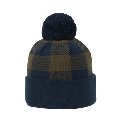 Plaid Watch Cap with Pom Thumbnail