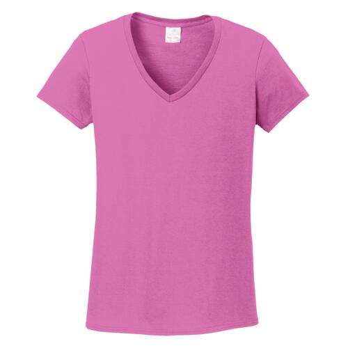 Women's Heavy Cotton 100% Cotton V Neck T Shirt Thumbnail