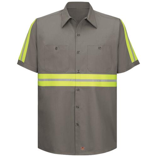 Men's Tall Enhanced Visibility Short Sleeve Cotton Work Shirt Thumbnail