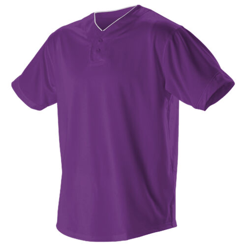 Two Button Mesh Baseball Jersey With Piping Thumbnail