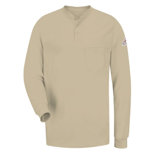 Men's Tall Long Sleeve Tagless Henley Shirt Thumbnail