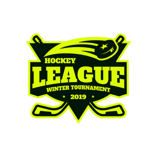 League Hockey Winter Tournament logo template Thumbnail
