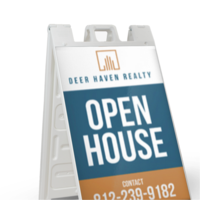 Custom printed A frame and sidewalk signs for real estate in Corcoran CA