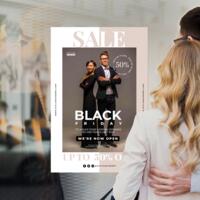 Custom printed window decal signage for business or real estate in Hanford CA