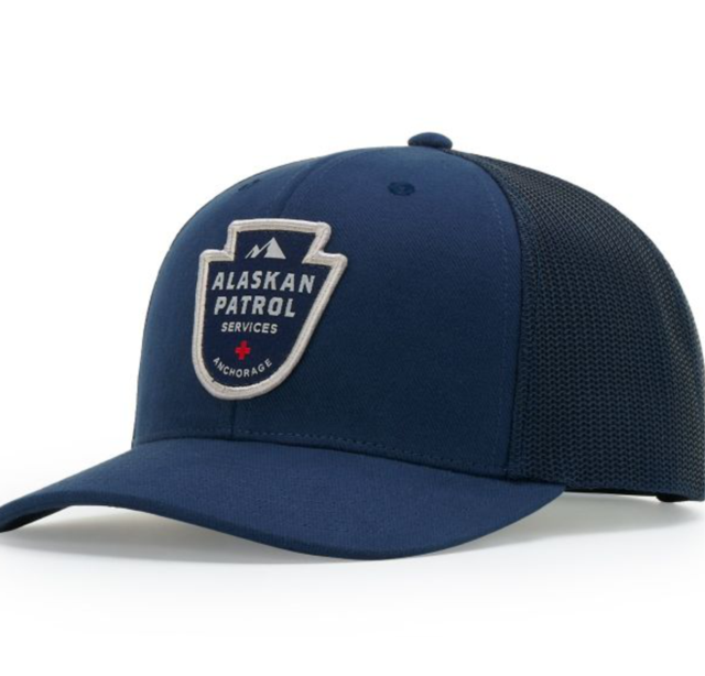 Trucker hat with embroidered logo