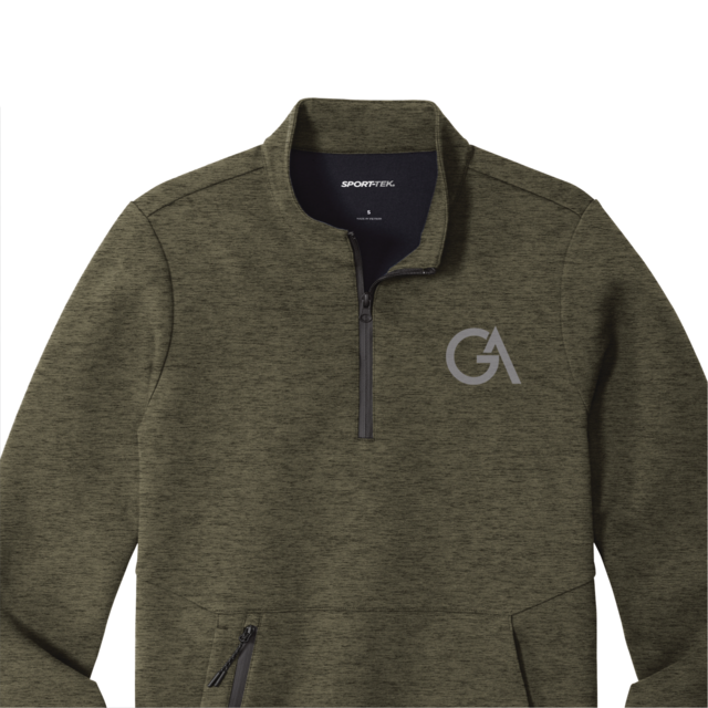 Printed fleece pullover sweatshirt with 1/4 zip