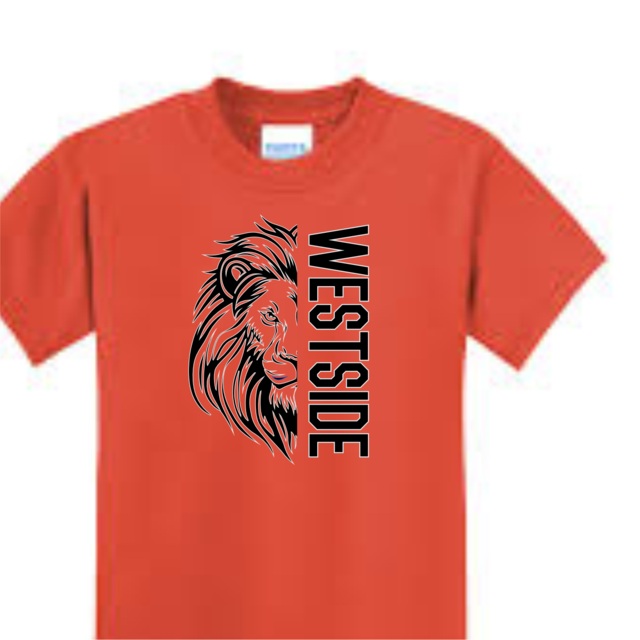 Youth t-shirt with lion print on the front