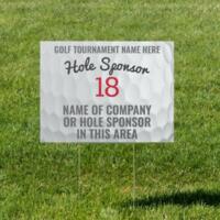Custom printed sponsor golf tee signs for tournaments in Hanford and Lemoore