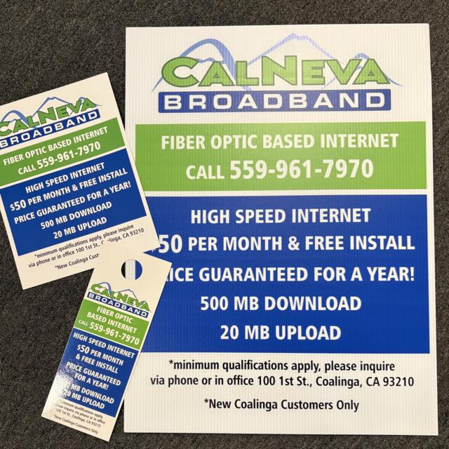 Custom printed marketing materials for CalNeva in Coalinga CA
