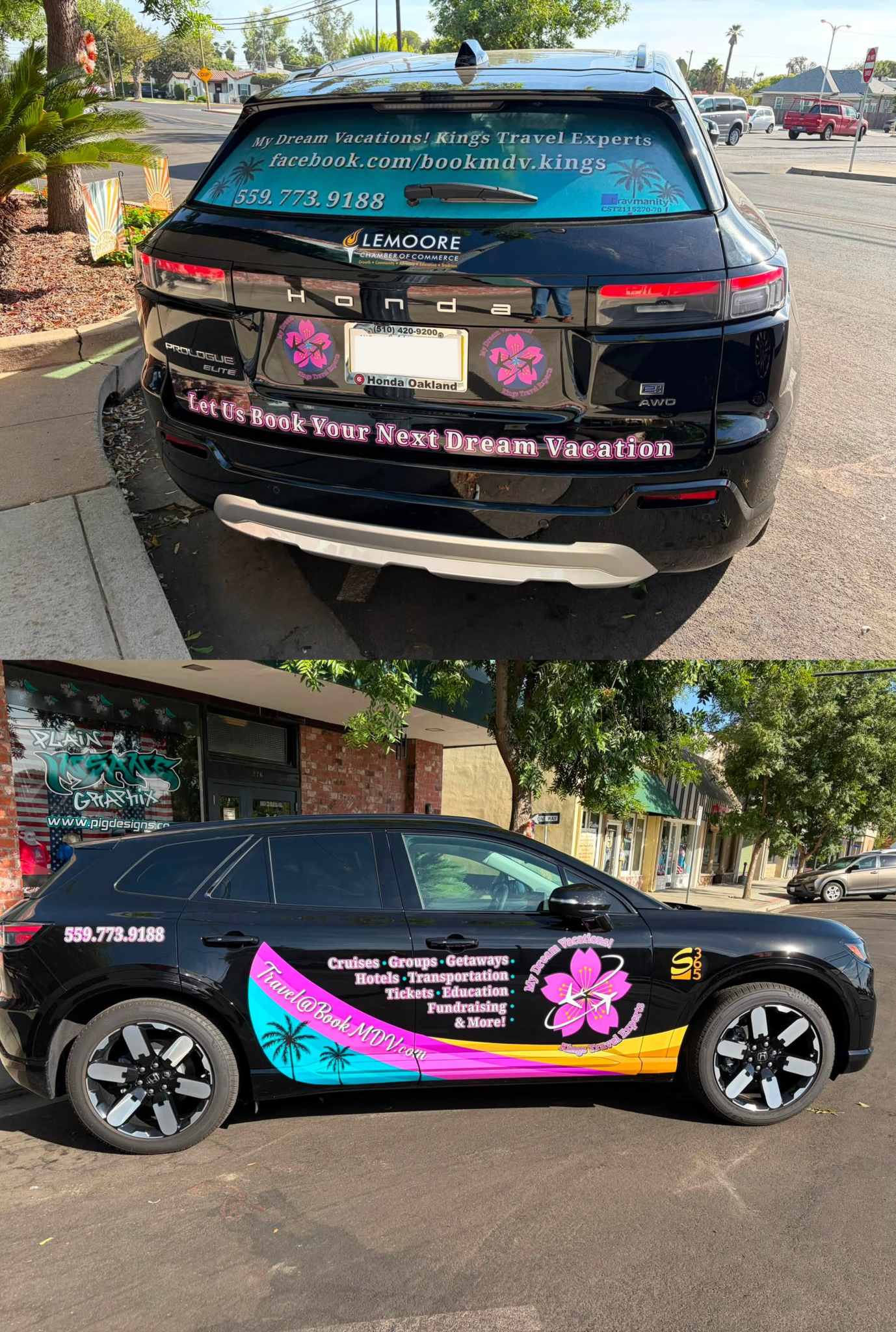 My Dream Vacation custom decal, partial wrap car by Plain Insane Graphic