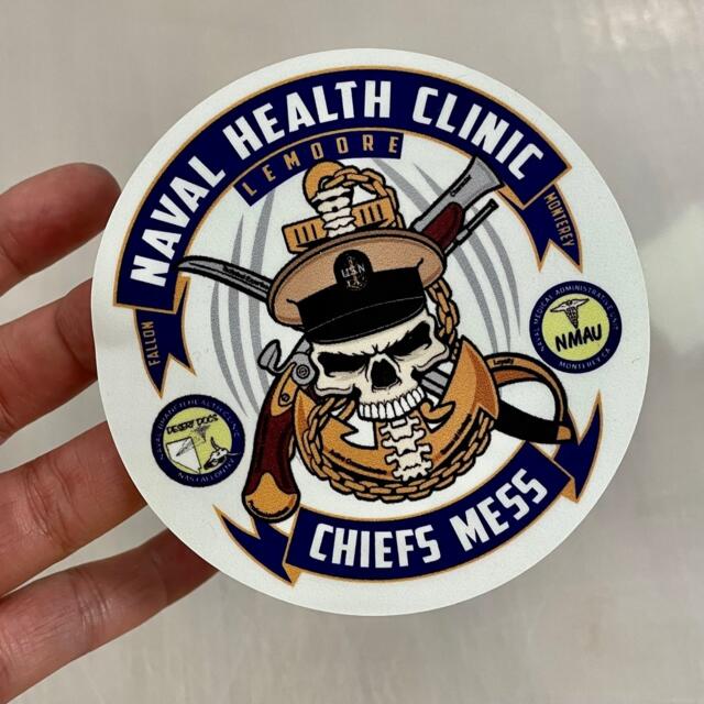 Custom printed NAS Lemoore Naval Health Clinic decal