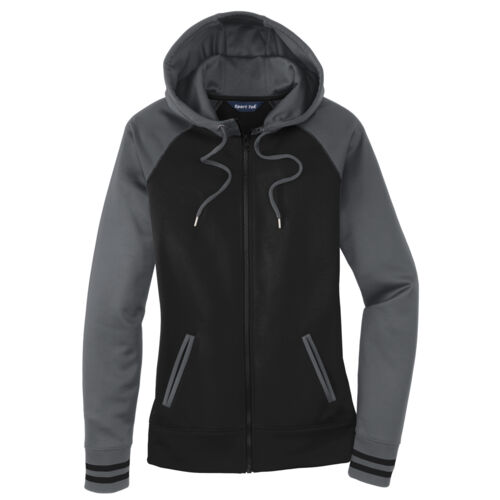 Ladies Sport Wick ® Varsity Fleece Full Zip Hooded Jacket Thumbnail