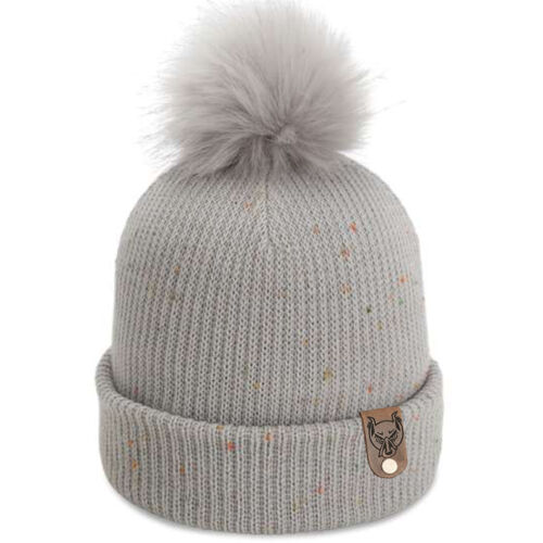 Leather Tag Montage Pom Beanie Thumbnail