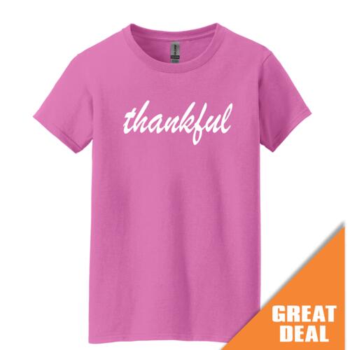 Ladies Single Color Printed Cotton T-Shirt Thumbnail