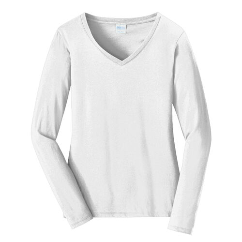 Ladies Long Sleeve Fan Favorite V Neck Tee Thumbnail