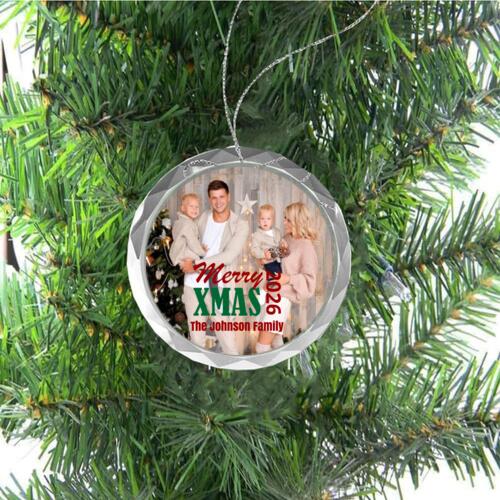 Merry Xmas Family Photo Ornament Thumbnail