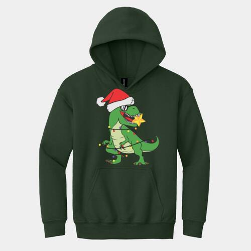 XMas Dinosaur Youth Hoodie Thumbnail