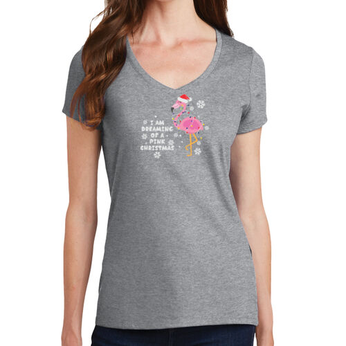Pink Christmas Ladies T-Shirt Thumbnail