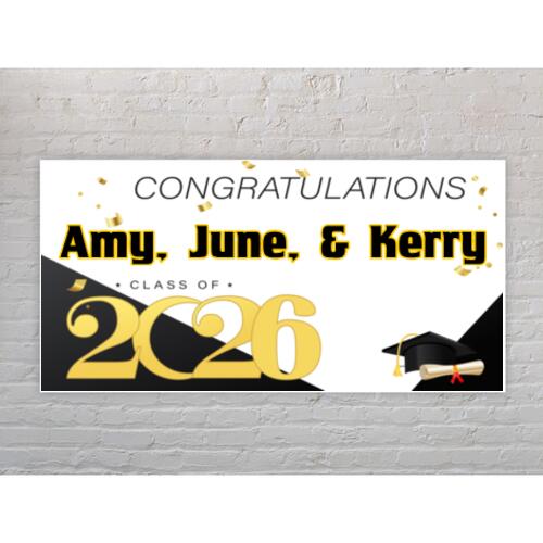 2026 Gold & Black Grad 2x4 Banner  Thumbnail