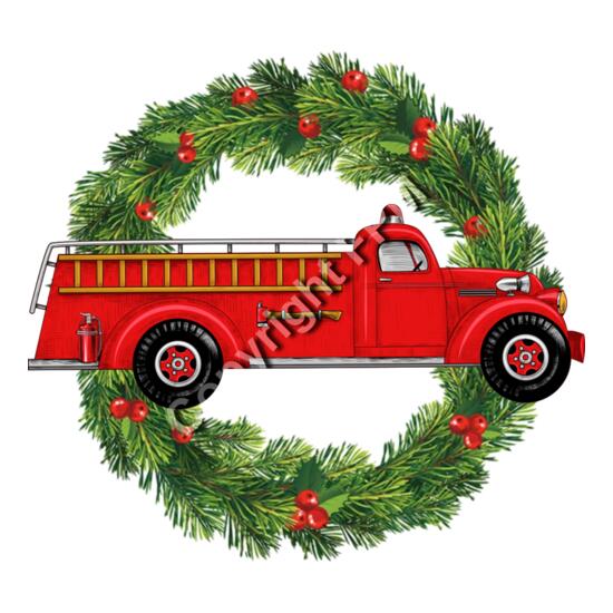 910 Fire Truck Wreath Thumbnail