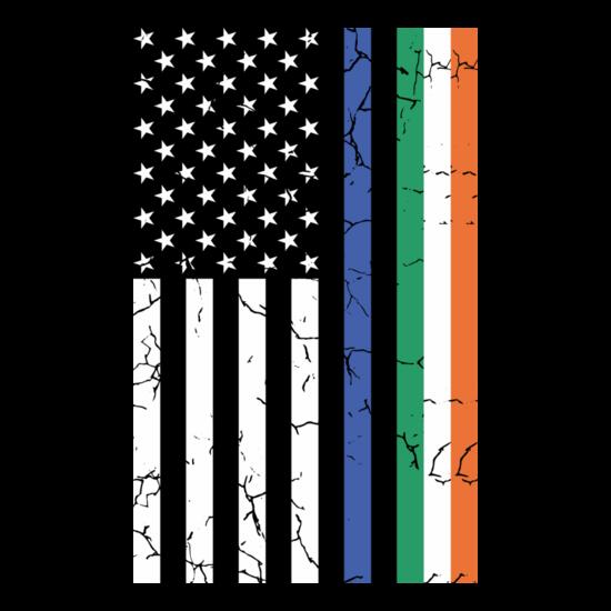 B7179 Irish American Blue Line Flag Thumbnail