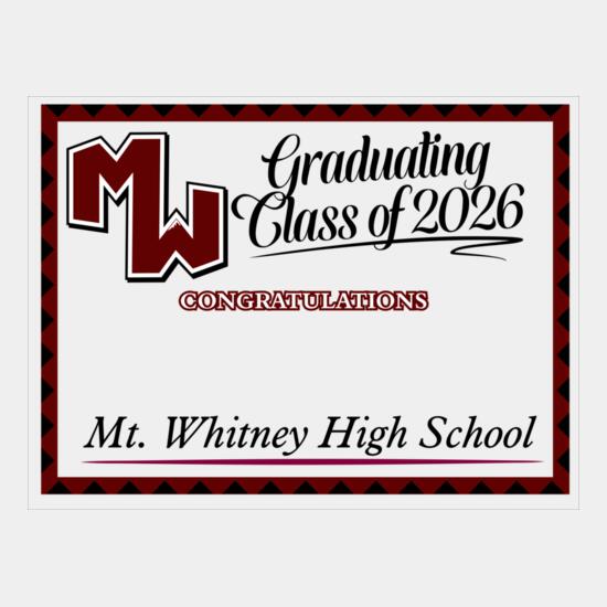 2026 Mt Whitney Grad Sign Thumbnail