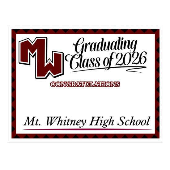 2026 Mt Whitney Grad Sign Thumbnail